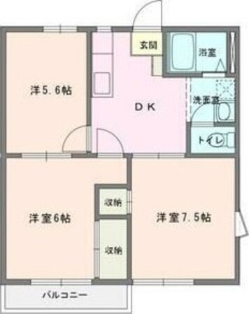 サニータウンA棟の物件間取画像